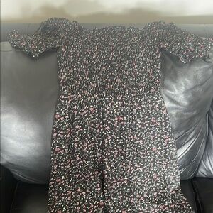 Francesca’s Black Floral Off-Shoulder Maxi Dress